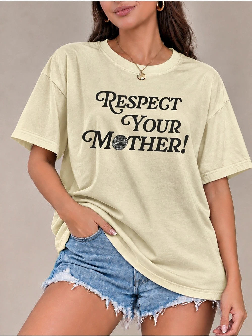 Respect Your Mother Graphic Tee Disco Ball Unisex T-shirt